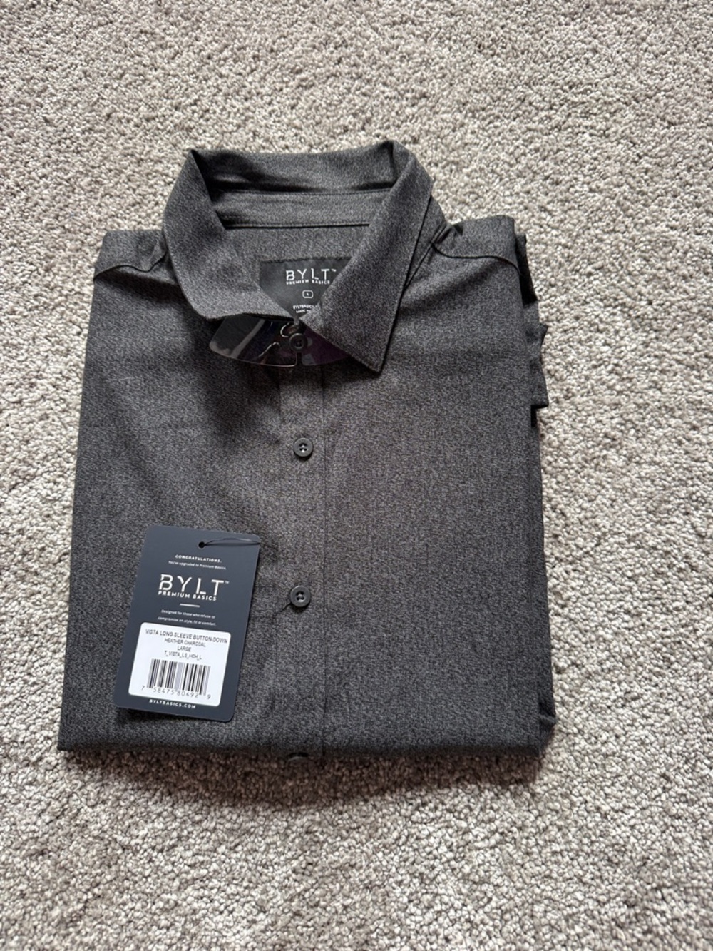 Men’s Heather Charcoal Polo Shirt